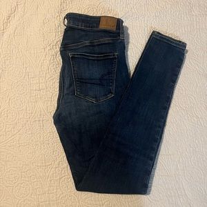 Dark Wash American Eagle Skinny Jean 8 Long